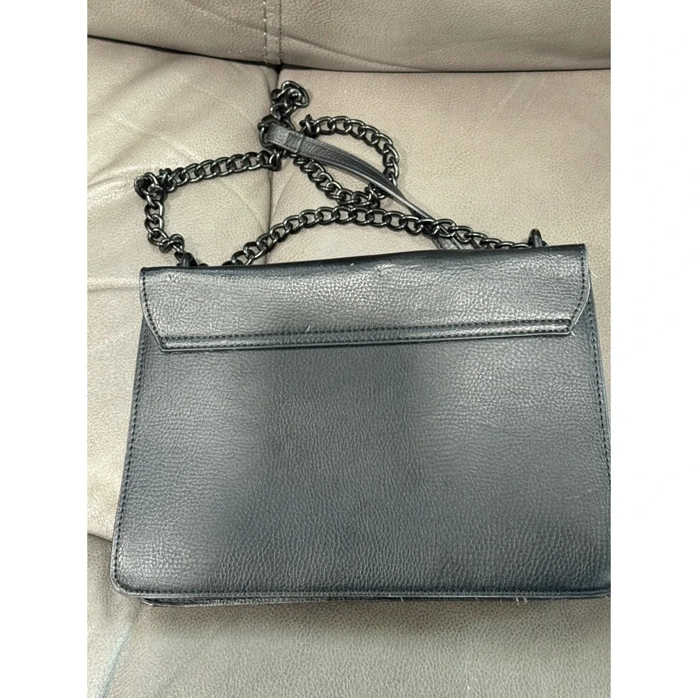 Foley‎ + Corinna Black Studded Shoulder Bag Chain Strap Flap Closure